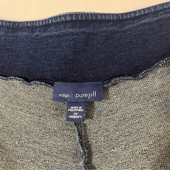 Pure Jill Womens Blue Indigo Bootcut Stretch Pull On Knit Jeans Size 2X - Picture 12 of 16